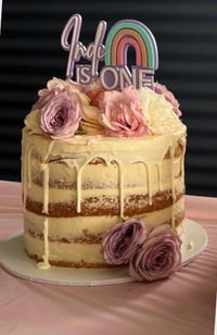 Image 1 of Personalised Rainbow Birthday Acrylic Cake Topper