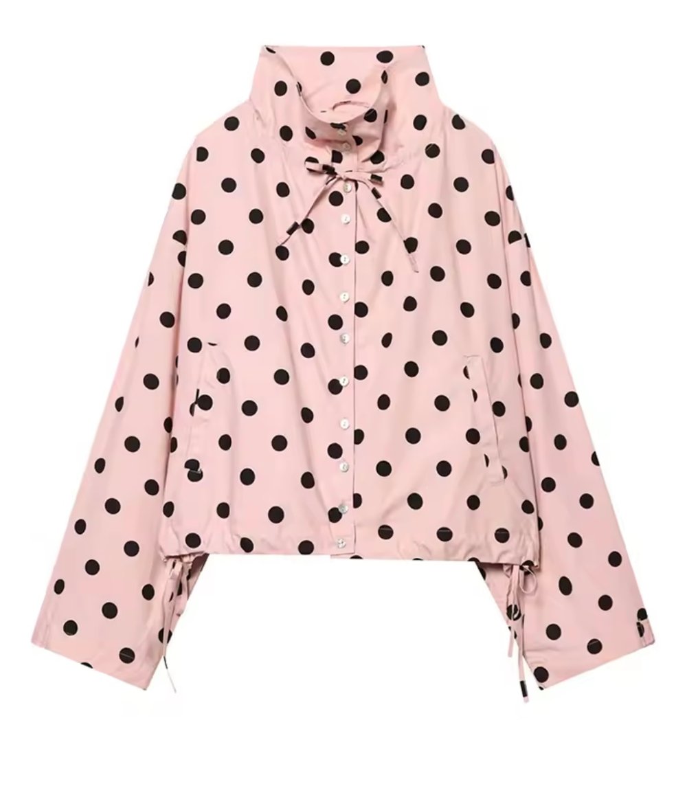 Image of Pink Polka Dot Statement Jacket ✨
