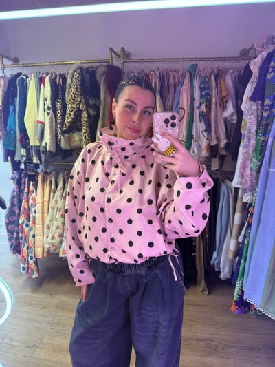 Image of Pink Polka Dot Statement Jacket ✨