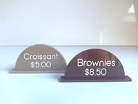 Image 1 of Acrylic Arch Display Sign with Stand | Cafe Signage | Food Truck  Signs