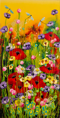 Christopher Bell "Wild Flower Magic" Rare Original Painting