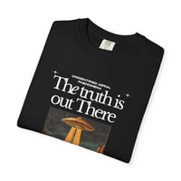 Image 3 of Unisex UFO Graphic T-Shirt black, The Truth is Out There Tee, Gift for Alien Enthusiasts, Funny Spac