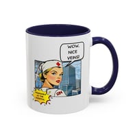 Image 4 of Mug, Retro Vintage Nurse Coffee Cup, Lichtenstein Style, RN Gift, Medical Office Decor, Veins Print 