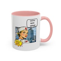 Image 7 of Mug, Retro Vintage Nurse Coffee Cup, Lichtenstein Style, RN Gift, Medical Office Decor, Veins Print 