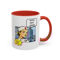 Image 10 of Mug, Retro Vintage Nurse Coffee Cup, Lichtenstein Style, RN Gift, Medical Office Decor, Veins Print 