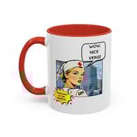 Image 11 of Mug, Retro Vintage Nurse Coffee Cup, Lichtenstein Style, RN Gift, Medical Office Decor, Veins Print 