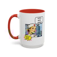 Image 23 of Mug, Retro Vintage Nurse Coffee Cup, Lichtenstein Style, RN Gift, Medical Office Decor, Veins Print 