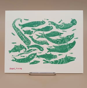 Persian Sea Creatures -  Set of Two Cards