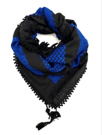Image 1 of Blue and Black keffiyeh (Made in Jordan)