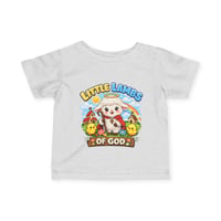 Image 1 of Little Lambs of God Cute Religious Baby Shirt - Infant Tee 