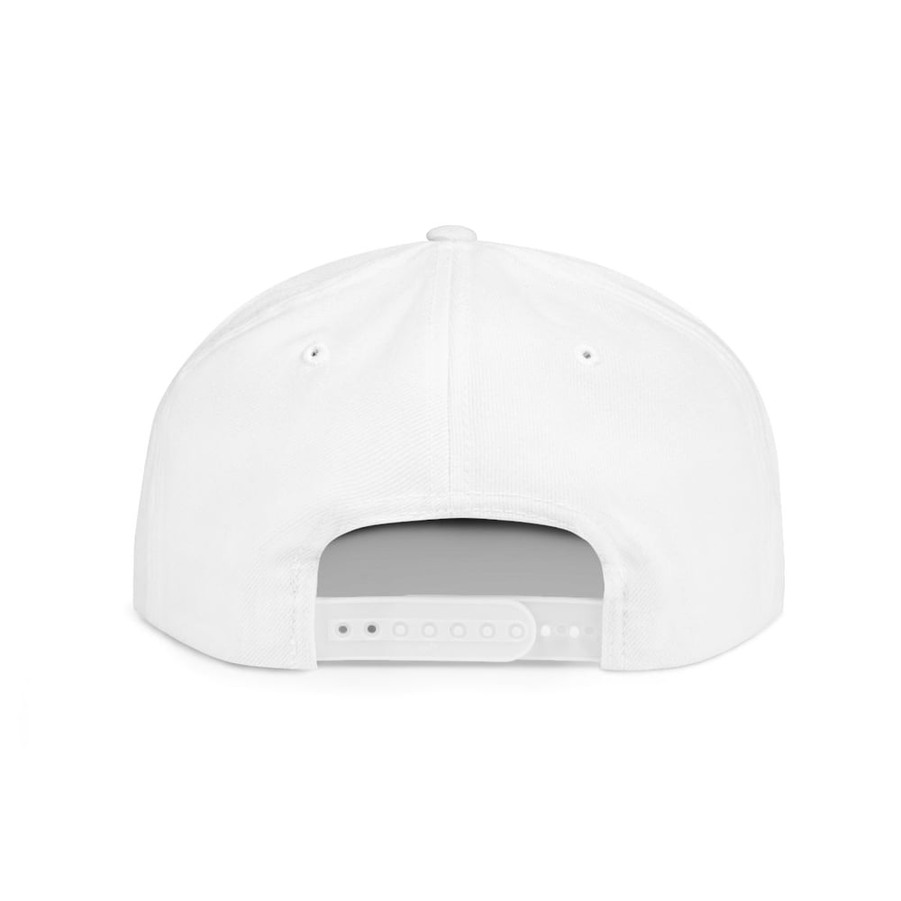 Image of 444 Protected & Guided Snapback Hat — White Flat-Bill Baseball Cap