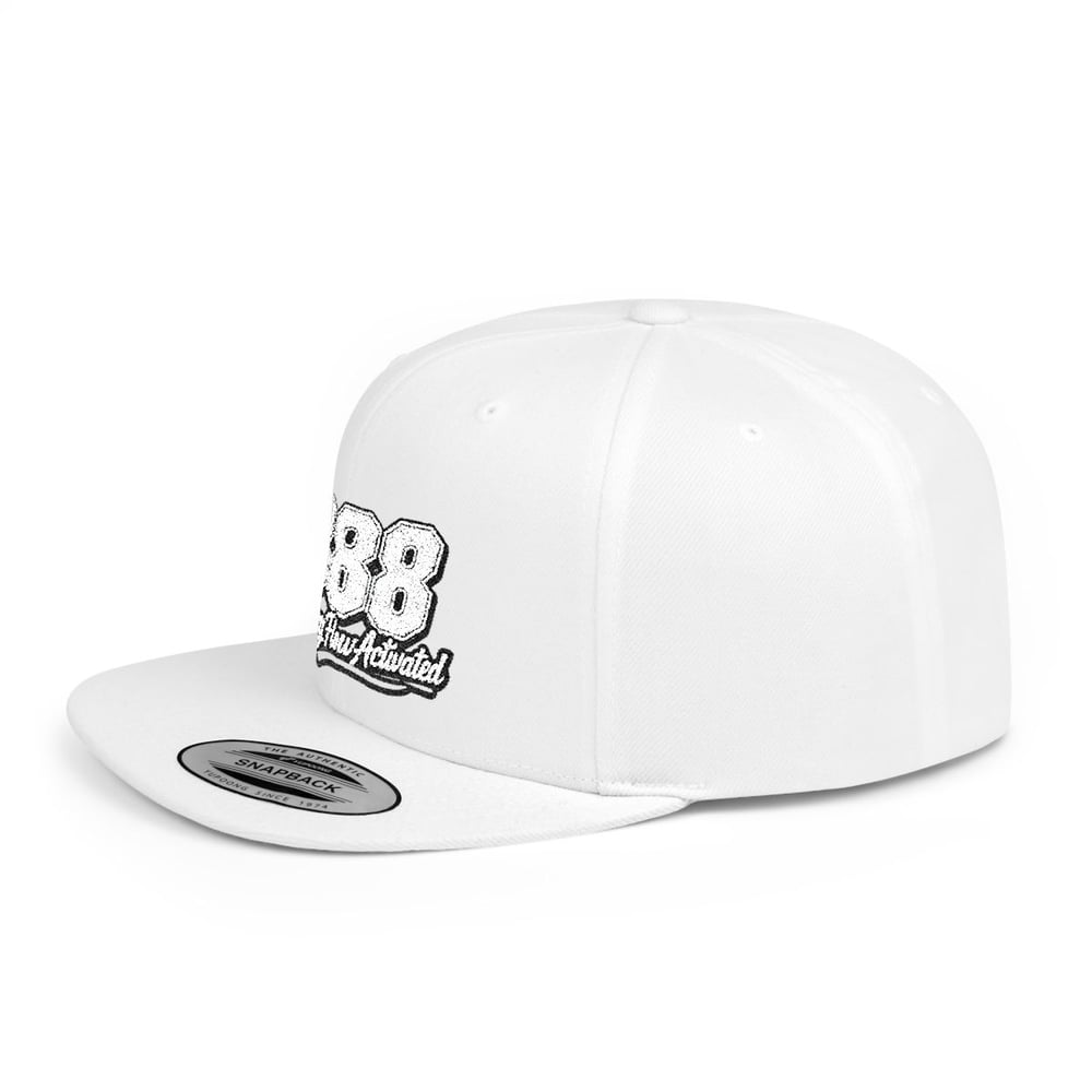 Image of Snapback Hat — '888 Money Never Sleeps' Embroidered Flat Bill Cap