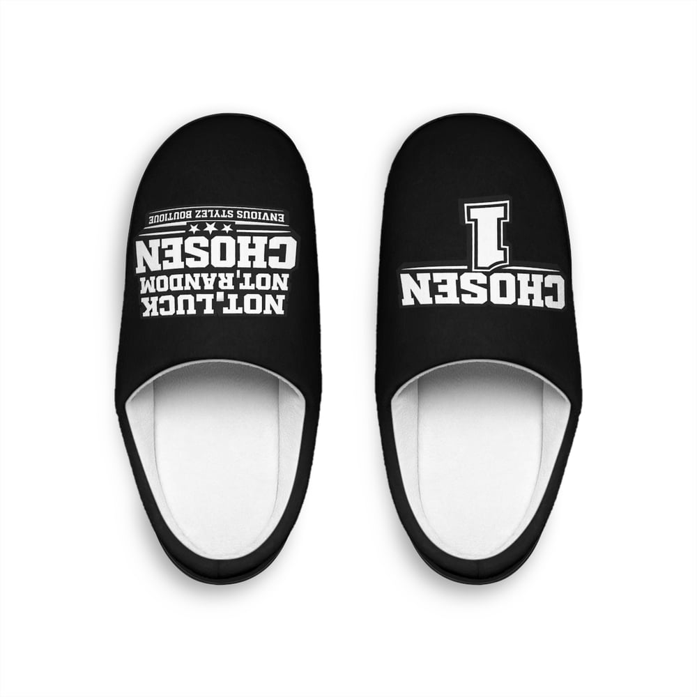 Image of Chosen I Men's Indoor Slippers — 'I Chosen' Graphic Cozy House Shoes