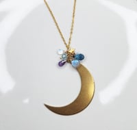 Image 4 of Gemstone Cluster Moon Necklace