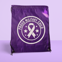 Image 1 of Purple Military Kid Month Tote Bags – Drawstring & Canvas