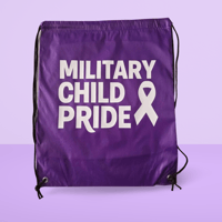 Image 4 of Purple Military Kid Month Tote Bags – Drawstring & Canvas