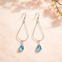 BLUE SILVER TEARDROP WITH TEARDROP BLUE STONE