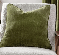 Image 1 of GoodHome Yard Heavy Chenille Cushion 50x50cm Olive £24RRP