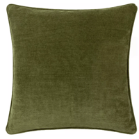 Image 2 of GoodHome Yard Heavy Chenille Cushion 50x50cm Olive £24RRP