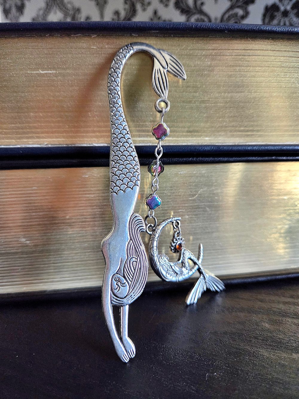 Image of Mermaid and Moon Metal Bookmark