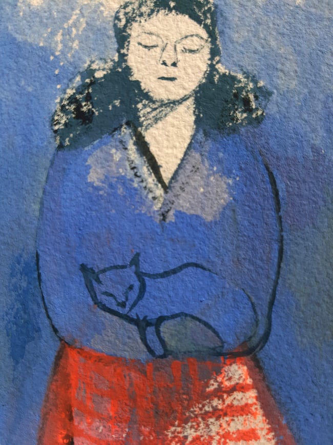 Cat lady ~ Original painting