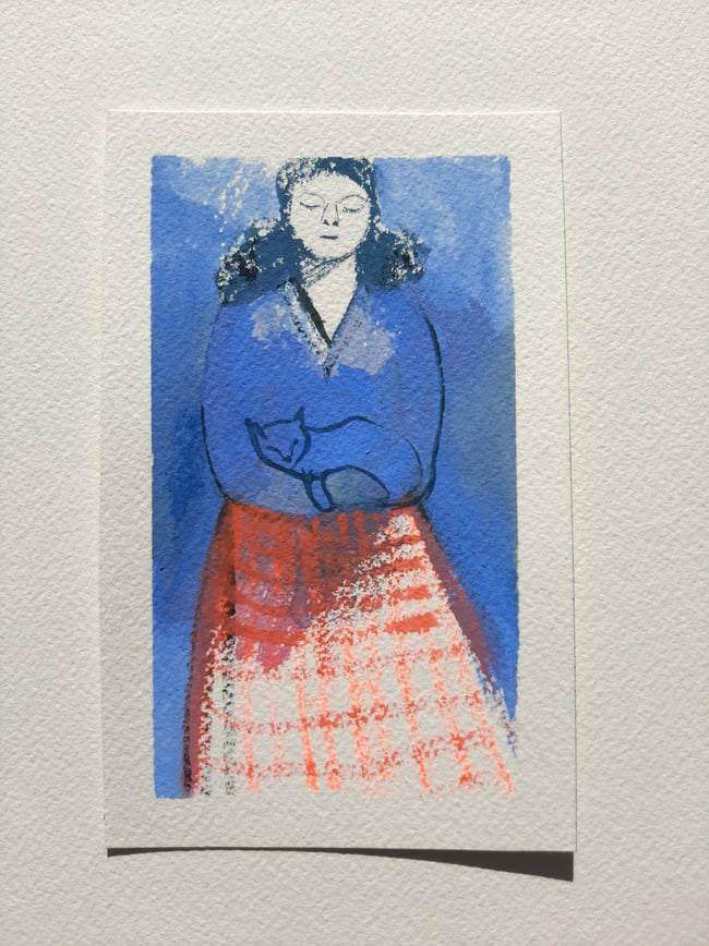 Cat lady ~ Original painting