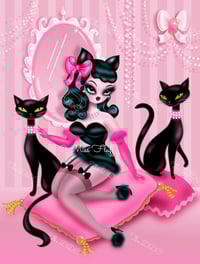 Image 1 of Kitten Boudoir Doll Full Size Diamond Painting by Miss Fluff