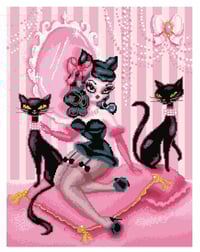 Image 2 of Kitten Boudoir Doll Full Size Diamond Painting by Miss Fluff