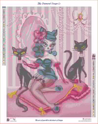 Image 3 of Kitten Boudoir Doll Full Size Diamond Painting by Miss Fluff