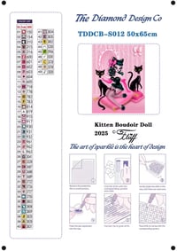 Image 4 of Kitten Boudoir Doll Full Size Diamond Painting by Miss Fluff