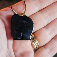 Image 7 of Vintage Black Onyx Elephant Necklace – Road Opening, Aura Clearing, Wisdom and Strength Amulet