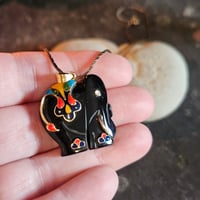 Image 4 of Vintage Black Onyx Elephant Necklace – Road Opening, Aura Clearing, Wisdom and Strength Amulet