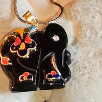 Image 3 of Vintage Black Onyx Elephant Necklace – Road Opening, Aura Clearing, Wisdom and Strength Amulet