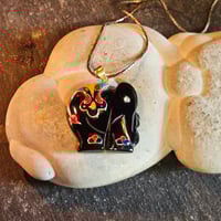 Image 1 of Vintage Black Onyx Elephant Necklace – Road Opening, Aura Clearing, Wisdom and Strength Amulet