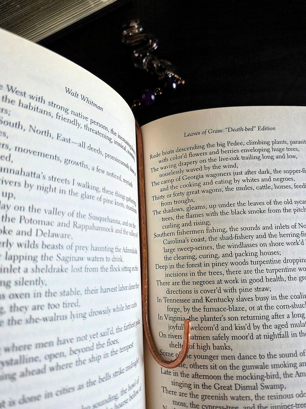 Image of Handmade Copper Wire Bookmark with Glass Snake