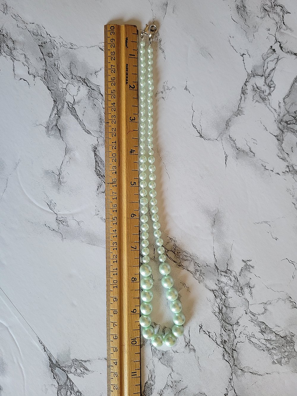 Image of Hand-Knotted Mint Green Pearls Jewelry Set