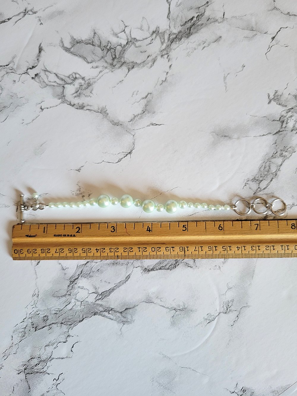 Image of Hand-Knotted Mint Green Pearls Jewelry Set