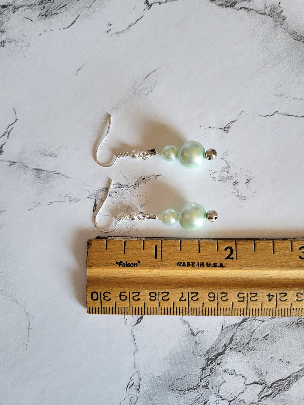 Image of Hand-Knotted Mint Green Pearls Jewelry Set
