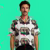 Camisa manga corta tigre fondo blanco