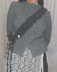 Image 1 of Black Polka Dot XL Ruffle Strap