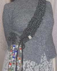 Image 2 of Black Polka Dot XL Ruffle Strap