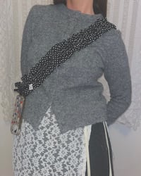 Image 3 of Black Polka Dot XL Ruffle Strap