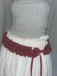 Image 5 of Burgundy Polka Dot XL Ruffle Strap
