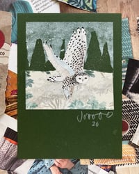 Image 2 of Mixed Media Snowy Owl Original Artwork