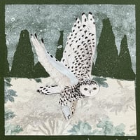 Image 1 of Mixed Media Snowy Owl Original Artwork