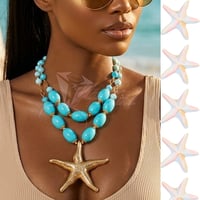 Image 1 of Starfish Coastal Statement Necklace
