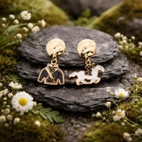 DERBY SILK AND HORSE EARRINGS