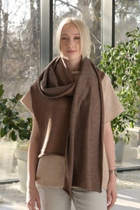 Image 3 of baby alpaca extra fine scarf _ clay red