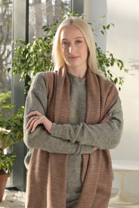 Image 2 of baby alpaca extra fine scarf _ dusty pink