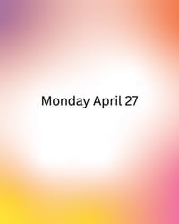 Monday Class April 27